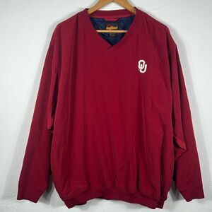 🔥🏈 Vintage OKLAHOMA SOONERS Pullover Windbreaker Jacket Big Time Brand - Sz XL